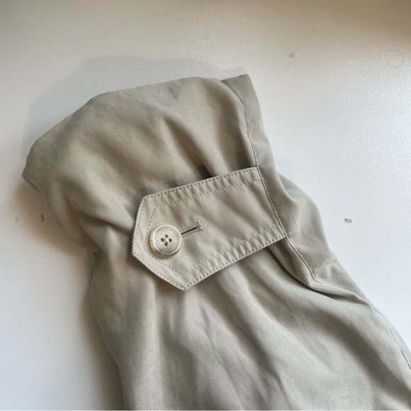 Vintage Burberry Khaki Trench Button Coat with Removable Hood Size Large (12) - Picture 12 of 15